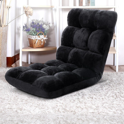 Artiss 4X Lounge Sofa Bed Flannel Fabric Black.
