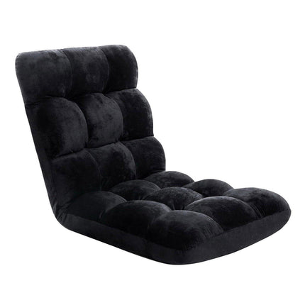 Artiss 4X Lounge Sofa Bed Flannel Fabric Black.
