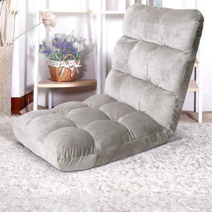 Artiss Lounge Sofa Bed Flannel Fabric Grey.