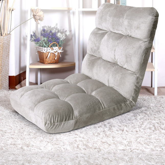 Artiss Lounge Sofa Bed Flannel Fabric Grey.
