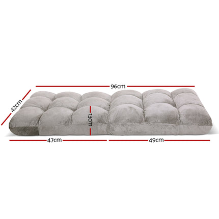 Artiss Lounge Sofa Bed Flannel Fabric Grey.