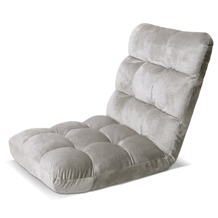 Artiss Lounge Sofa Bed Flannel Fabric Grey.