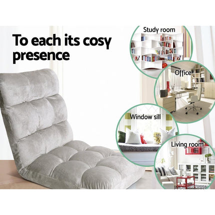 Artiss 2X Lounge Sofa Bed Flannel Fabric Grey.