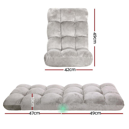 Artiss 4X Lounge Sofa Bed Flannel Fabric Grey.
