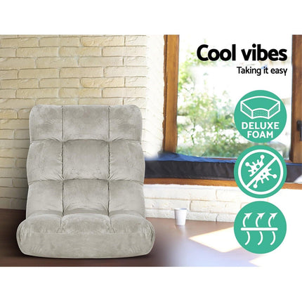 Artiss 4X Lounge Sofa Bed Flannel Fabric Grey.