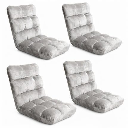 Artiss 4X Lounge Sofa Bed Flannel Fabric Grey.