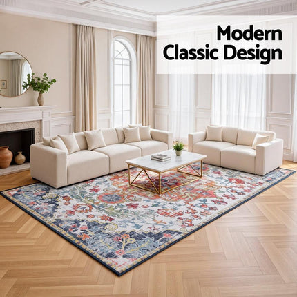 Artiss Floor Rug 240X340cm Large Washable Geometric Area Rug Modern Carpet Mat.