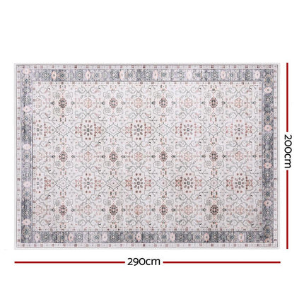 Artiss Washable Floor Rug 200x290cm Large Area Rug Modern Living Room Carpet.