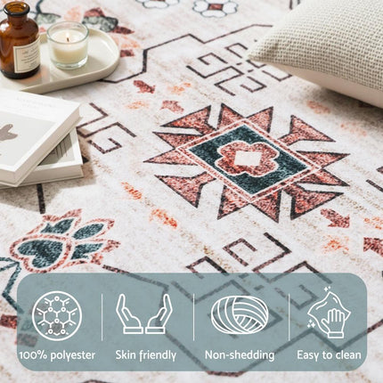 Artiss Washable Floor Rug 240X340cm Large Area Rug Modern Living Room Carpet.