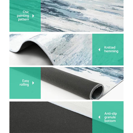 Artiss Rug 200x290cm Area Rug Washable Mat Large Carpet Soft Short Pile Poca.