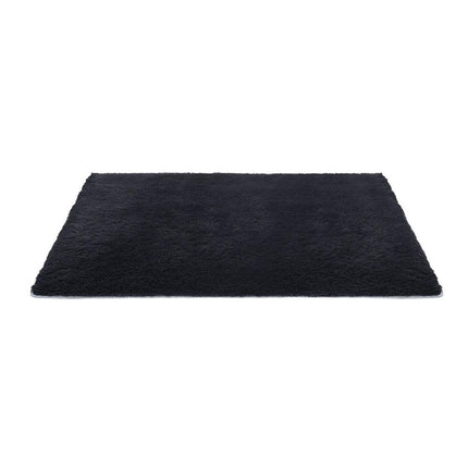 Artiss Floor Rug 140x200cm Plush Area Shaggy Rug Living Room Bedroom Carpet Black.