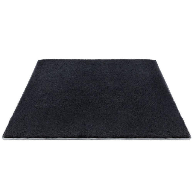 Artiss Floor Rug 160x230cm Plush Area Shaggy Rug Living Room Bedroom Carpet Black.