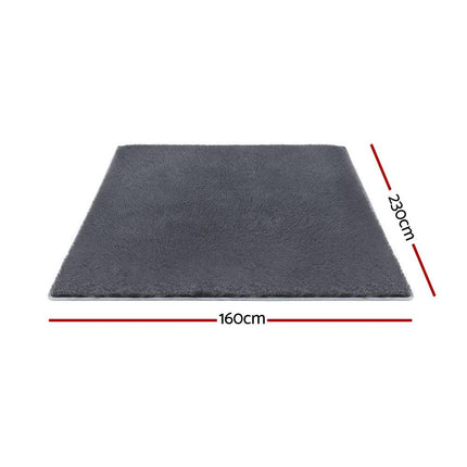 Artiss Floor Rug 160x230cm Plush Area Shaggy Rug Living Room Bedroom Carpet Grey.