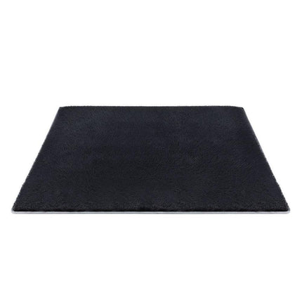 Artiss Floor Rug 200x230cm Plush Area Shaggy Rug Living Room Bedroom Carpet Black.