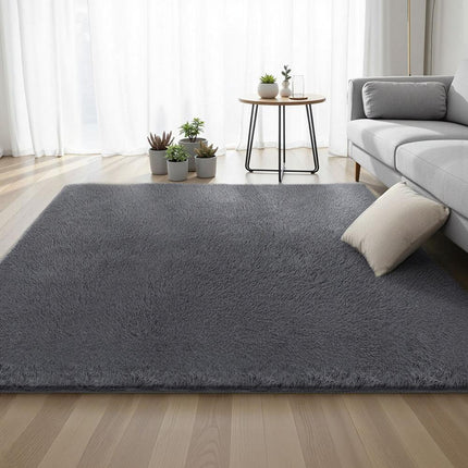 Artiss Floor Rug 200x230cm Plush Area Shaggy Rug Living Room Bedroom Carpet Grey.