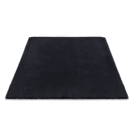 Artiss Floor Rug 200x290cm Plush Area Shaggy Rug Living Room Bedroom Carpet Black.