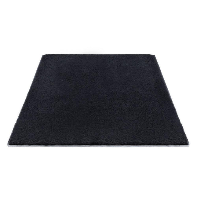 Artiss Floor Rug 200x290cm Plush Area Shaggy Rug Living Room Bedroom Carpet Black.
