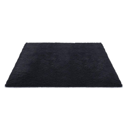 Artiss Floor Rug 200x290cm Plush Area Shaggy Rug Living Room Bedroom Carpet Black.