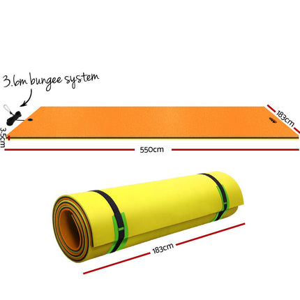 Weisshorn Floating Water Mat 5.5x1.8m Foam Pad Swimming Pool Island Platform.