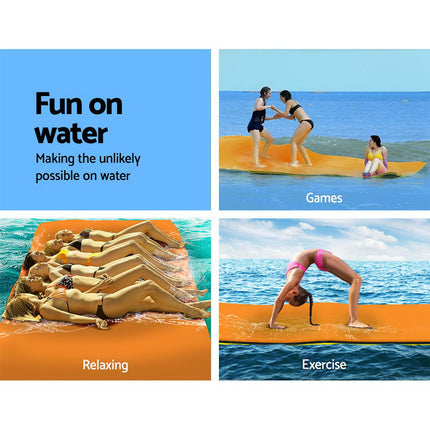 Weisshorn Floating Water Mat 5.5x1.8m Foam Pad Swimming Pool Island Platform.