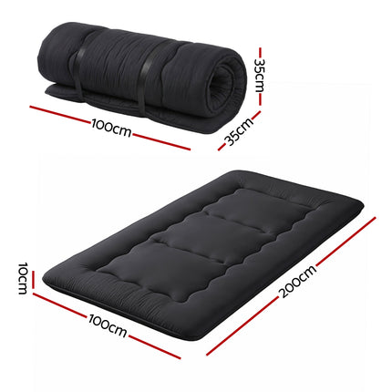 Giselle Bedding 10cm Japanese Floor Mattress Foldable Futon Mattress Washable Cover Straps.