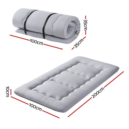 Giselle Bedding 10cm Japanese Floor Mattress Foldable Futon Mattress Washable Cover Straps.