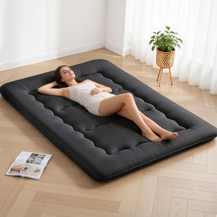 Giselle Bedding 10cm Japanese Floor Mattress Foldable Futon Mattress Washable Cover Straps.