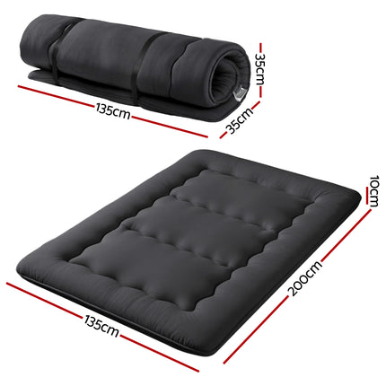 Giselle Bedding 10cm Japanese Floor Mattress Foldable Futon Mattress Washable Cover Straps.