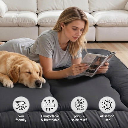 Giselle Bedding 10cm Japanese Floor Mattress Foldable Futon Mattress Washable Cover Straps.