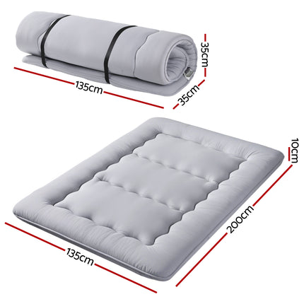 Giselle Bedding 10cm Japanese Floor Mattress Foldable Futon Mattress Washable Cover Straps.