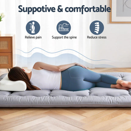 Giselle Bedding 10cm Japanese Floor Mattress Foldable Futon Mattress Washable Cover Straps.
