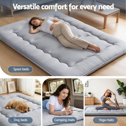 Giselle Bedding 10cm Japanese Floor Mattress Foldable Futon Mattress Washable Cover Straps.