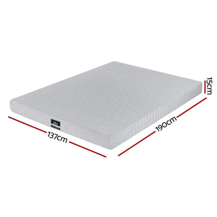 Giselle Bedding Cool Gel Memory Foam Mattress Charcoal 7-Zone Washable Bamboo Cover 15cm Double.