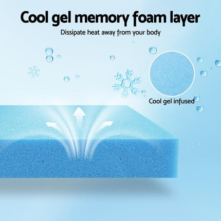 Giselle Bedding Cool Gel Memory Foam Mattress Charcoal 7-Zone Washable Bamboo Cover 15cm Double.