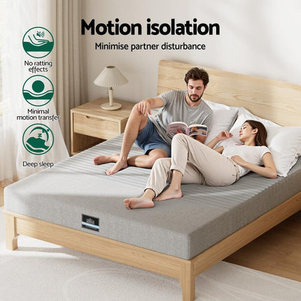 Giselle Bedding Cool Gel Memory Foam Mattress Charcoal 7-Zone Washable Bamboo Cover 15cm Double.