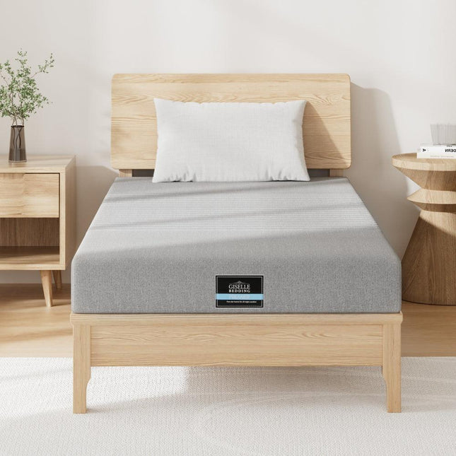 Giselle Bedding Cool Gel Memory Foam Mattress Charcoal 7-Zone Washable Bamboo Cover 15cm King Single.
