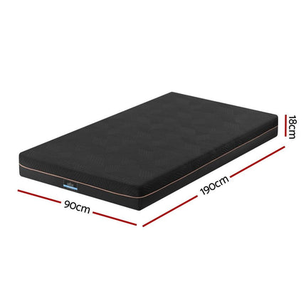 Giselle 18cm Memory Foam Mattress Green Tea Foam Cool Gel Foam Mattresses Single.