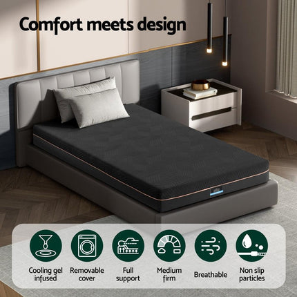Giselle 18cm Memory Foam Mattress Green Tea Foam Cool Gel Foam Mattresses Single.