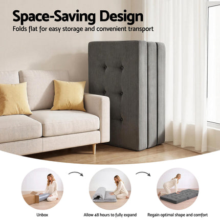Giselle Single Folding Mattress 15cm Foldable Foam Portable Guest Sofa Bed Camping Mat.