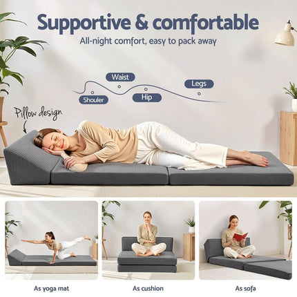 Giselle Foldable Mattress Folding Sofa Bed Trifold Sleeping Camping Cushion Mat.
