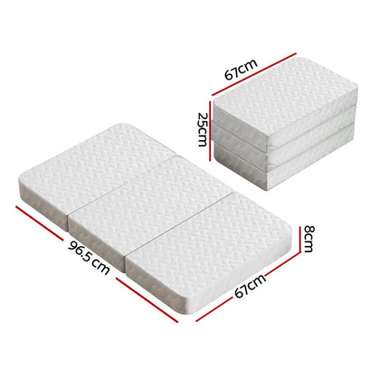 Giselle Bedding Foldable Mattress Folding Foam Cot Bed White.