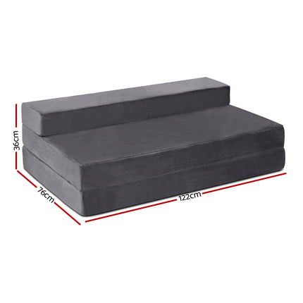 Giselle Bedding Foldable Mattress Folding Foam Bed Mat Double Grey.