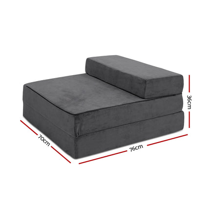 Giselle Bedding Foldable Mattress Folding Foam Bed Mat Single Grey.