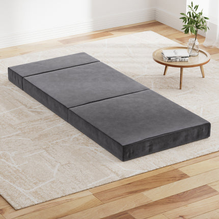 Giselle Bedding Foldable Mattress Folding Foam Bed Mat Single Grey.