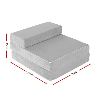 Giselle Bedding Foldable Mattress Folding Foam Bed Mat Light Grey.