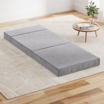 Giselle Bedding Foldable Mattress Folding Foam Bed Mat Light Grey.
