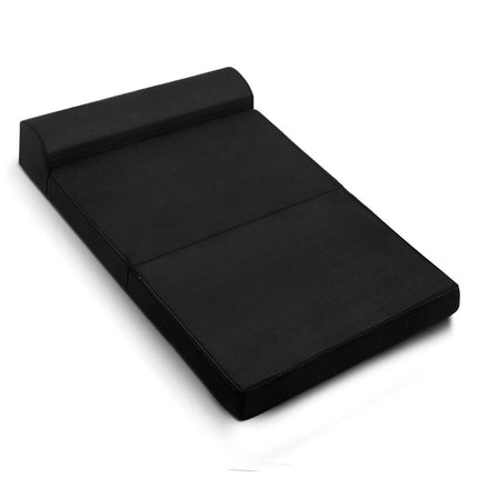Giselle Bedding Foldable Mattress Folding Foam Bed Mat Double Black.