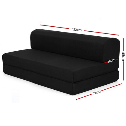 Giselle Bedding Foldable Mattress Folding Foam Bed Mat Double Black.