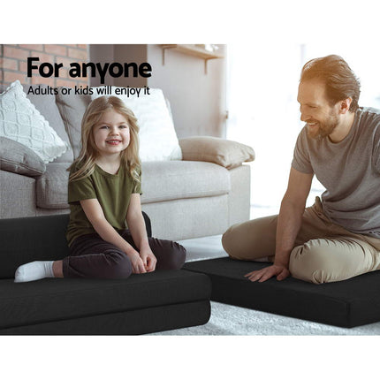 Giselle Bedding Foldable Mattress Folding Foam Bed Mat Double Black.