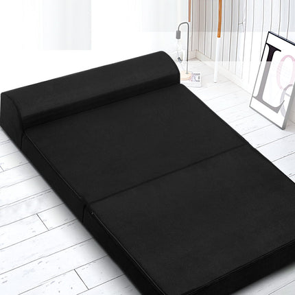 Giselle Bedding Foldable Mattress Folding Foam Bed Mat Double Black.